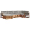 vidaXL Set vanjskih sofa s jastukom 6 pcs Prirodna i svijetlo siva