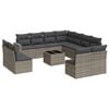 vidaXL 12-dijelni set vrtnih sofa od poliratana s jastucima sivi
