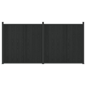 vidaXL Panel ograde 2 pcs WPC i aluminij Crna