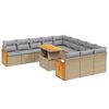 vidaXL 11-dijelni set vrtnih sofa od poliratana s jastucima bež