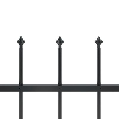 vidaXL Vrtna ograda s ukrasnim kopljima čelična 3,4 x 1,2 m crna