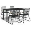 vidaXL 5-dijelni vrtni blagovaonski set od PVC ratana crni