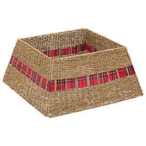vidaXL Ogrlica za božićno drvce Četvrtasti Prirodna 50 x 50 x 25 cm
