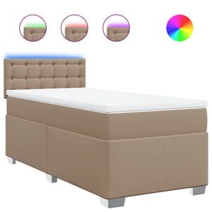 vidaXL Krevet s oprugama i madrac cappuccino 80x200 cm od umjetne kože