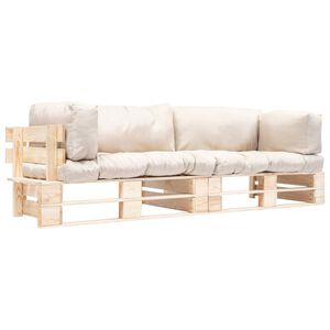vidaXL 2-dijelni set vrtnih sofa od paleta od borovine s jastucima