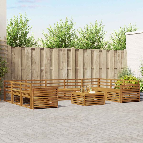 vidaXL Setovi sofa 10 pcs Prirodna Čvrsto drvo akacije
