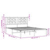vidaXL Metalni okvir za krevet s uzglavljem bijeli 140 x 200 cm