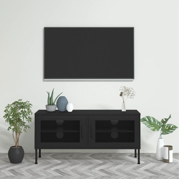 vidaXL TV ormarić crni 105 x 35 x 50 cm čelični