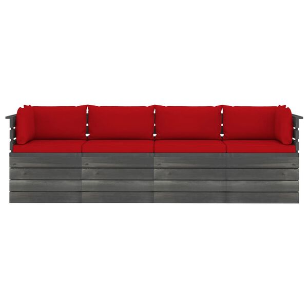 vidaXL Vrtni četverosjed od paleta od masivne borovine s jastucima