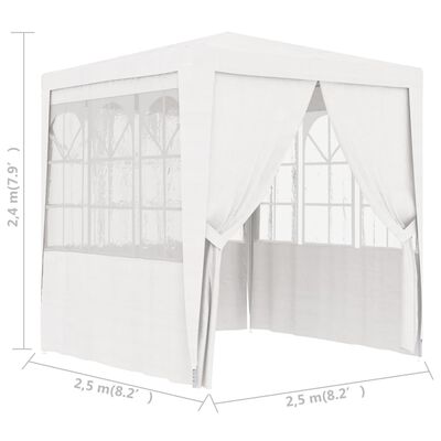 vidaXL Profesionalni šator za zabave 2,5 x 2,5 m bijeli 90 g/m²