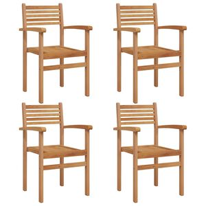vidaXL Stolica 4 pcs Smeđa 56 x 55 x 90.5 cm Čvrsto teak drvo