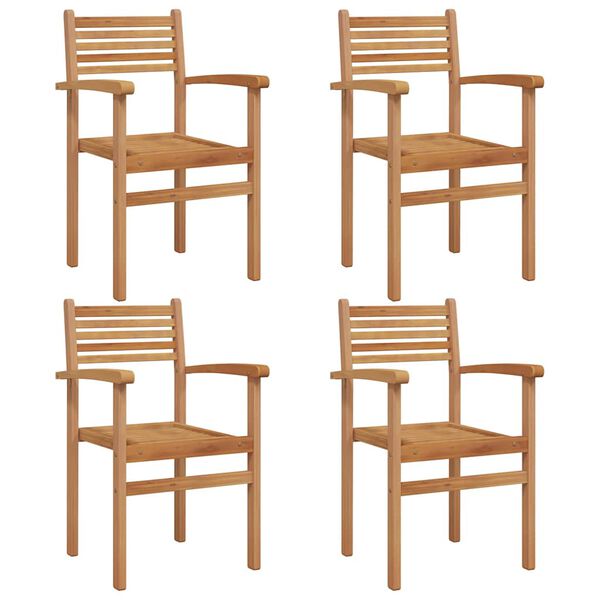 vidaXL Stolica 4 pcs Smeđa 56 x 55 x 90.5 cm Čvrsto teak drvo