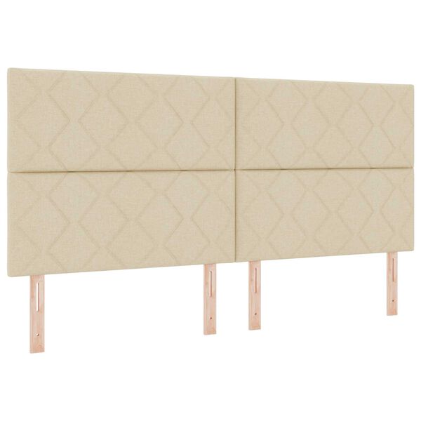 vidaXL Uzglavlje S LED lampica s uzglavljem Krema 200 cm tkanina