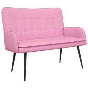 vidaXL Sofa za dvije osobe Ružičasta 115 x 61 x 87 cm Tkanina