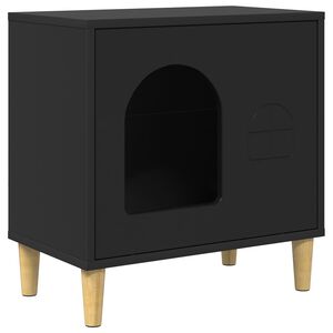 vidaXL Mačja Kuća Crna 51 x 30 x 52 cm Konstruirano drvo