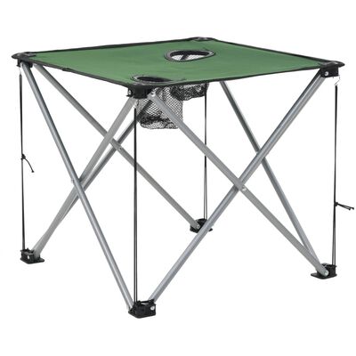 vidaXL 3-dijelni set stola i stolica za kampiranje zeleni