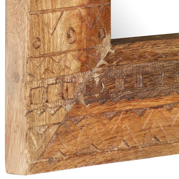 vidaXL Ručno izrezbareno ogledalo 50 x 50 x 2,5 cm masivno drvo manga