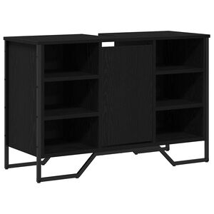 vidaXL Kupaonski ormarić za sudoper Crni hrast 91 x 35 x 60 cm