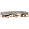 vidaXL Set vanjskih sofa s jastukom 9 pcs Prirodna i svijetlo siva