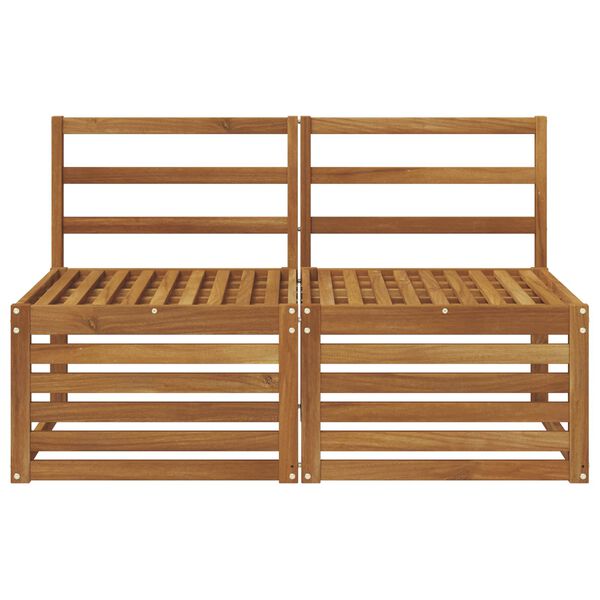 vidaXL 2 Komad Srednja sofa za van Čvrsto drvo akacije Prirodna