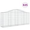 vidaXL Lučne gabionske ko&scaron;are 25 kom 200x30x80/100cm pocinčano željezo