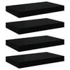 vidaXL Plutajuće zidne police 4 kom sjajne crne 40 x 23,5 x 3,8 cm MDF