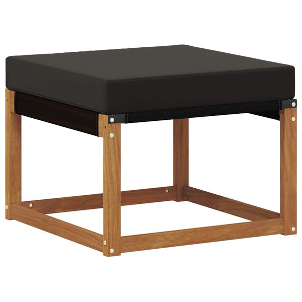 vidaXL Vanjski otoman Masivno bagremovo drvo, Tekstilen Prirodna