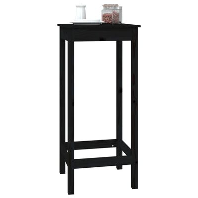 vidaXL Barski stol crni 50 x 50 x 110 cm od masivne borovine