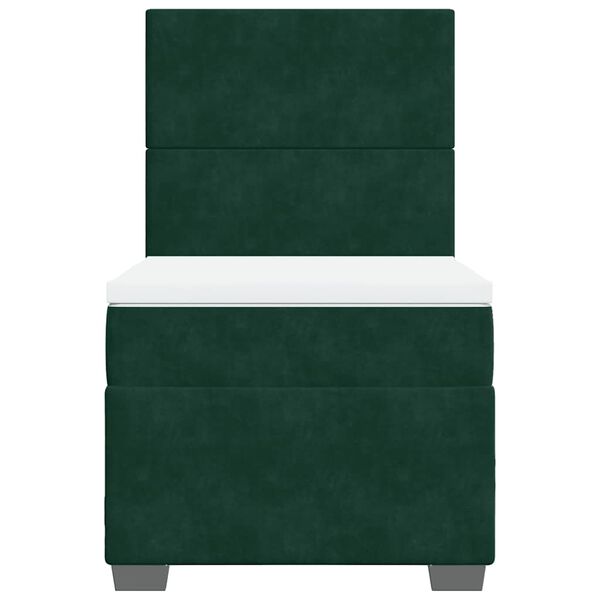 vidaXL Box spring krevet s madracem tamnozeleni 90x190 cm bar&scaron;unasti