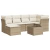 vidaXL 7-dijelni set vrtnih sofa od poliratana s jastucima bež