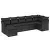 vidaXL 7-dijelni set vrtnih sofa od poliratana s jastucima crni