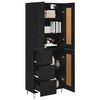 vidaXL Highboard Crni hrast 69,5 x 34 x 180 cm Konstruirano drvo