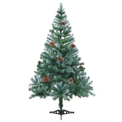 vidaXL Osvijetljeno božićno drvce s mrazom, šiškama i kuglicama 150 cm