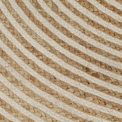 vidaXL Ručno rađeni tepih od jute sa spiralnim uzorkom bijeli 90 cm