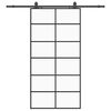 vidaXL Klizna vrata s priborom crna 102 x 205 cm od ESG stakla