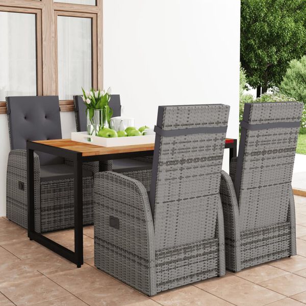 vidaXL 5-dijelni vrtni blagovaonski set sivi