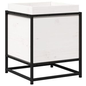 vidaXL Vrtna sadilica bijela 40 x 40 x 50 cm od masivne borovine