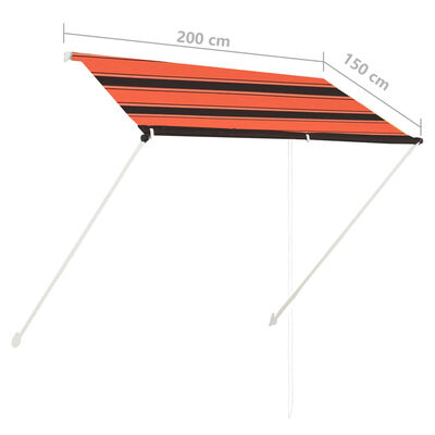 vidaXL Tenda na uvlačenje s LED svjetlima 200x150 cm narančasto-smeđa