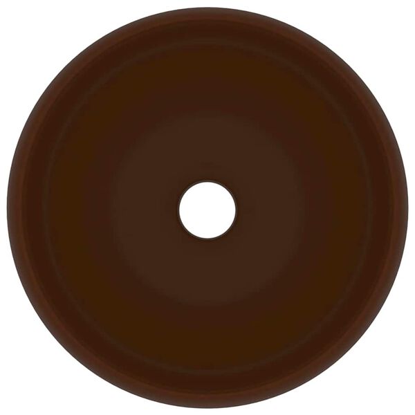 vidaXL Luksuzni okrugli umivaonik mat tamnosmeđi 40 x 15 cm keramički