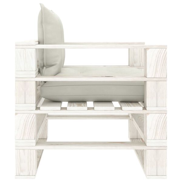 vidaXL Vrtna sofa od paleta s bež jastucima drvena