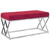 vidaXL Klupa od bar&scaron;una crvene boje vina i nehrđajućeg čelika