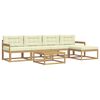 vidaXL Set vanjskih sofa 6 kom. 5-sjedala Bijela i krem Poliester