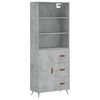vidaXL Visoka komoda siva betona 69,5x34x180 cm od konstruiranog drva