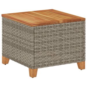 vidaXL Vrtni stol sivi 45 x 45 x 37 cm od poliratana i bagremovog drva