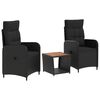 vidaXL Set lounge namje&scaron;taja za vrt 3 kom. Crna