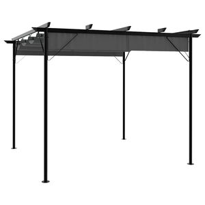 vidaXL Pergola s pomičnim krovom antracit 3 x 3 m čelična 180 g/m&sup2;