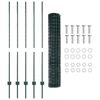 vidaXL Ograda s postovima Zelena 1,4 x 10 m Čelik i PVC