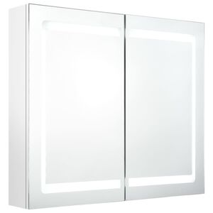 vidaXL LED kupaonski ormarić s ogledalom sjajni bijeli 80 x 12 x 68 cm
