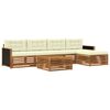 vidaXL Set vanjskih sofa 6 kom. Prirodna i krem Poliester