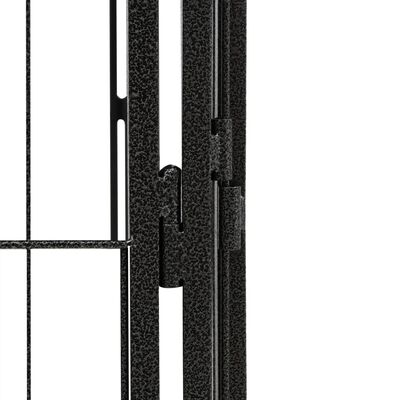vidaXL Ograda za pse s 36 panela crna 100 x 50 cm čelik obložen prahom